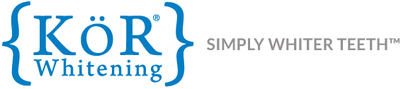 Kor simply white teething logo.