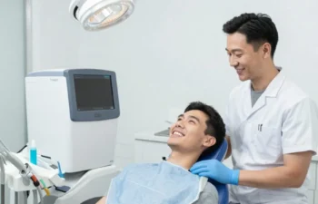 Dentist using digital machine for same-day dental care procedure